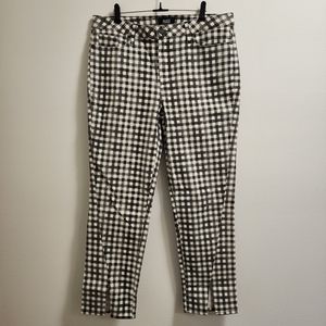 Paige Hoxton Gingham Straight Ankle Jeans